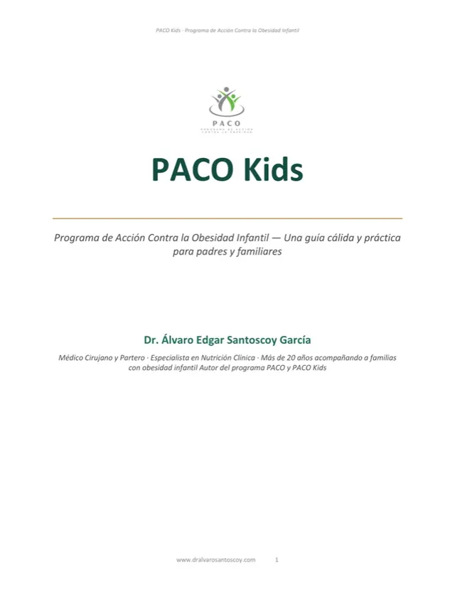 Portada de la guía PACO Kids para padres y familiares