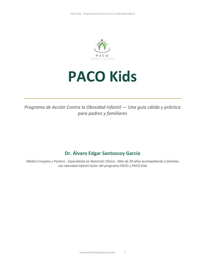 Portada de la guía PACO Kids para padres y familiares